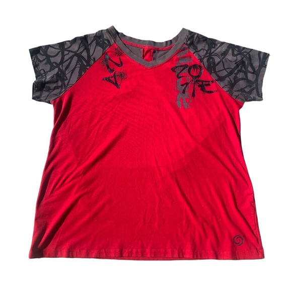 💛 ActiveZone Red & Grey Raglan Graphic T-Shirt - Men's/Unisex Large - Picture 1 of 7